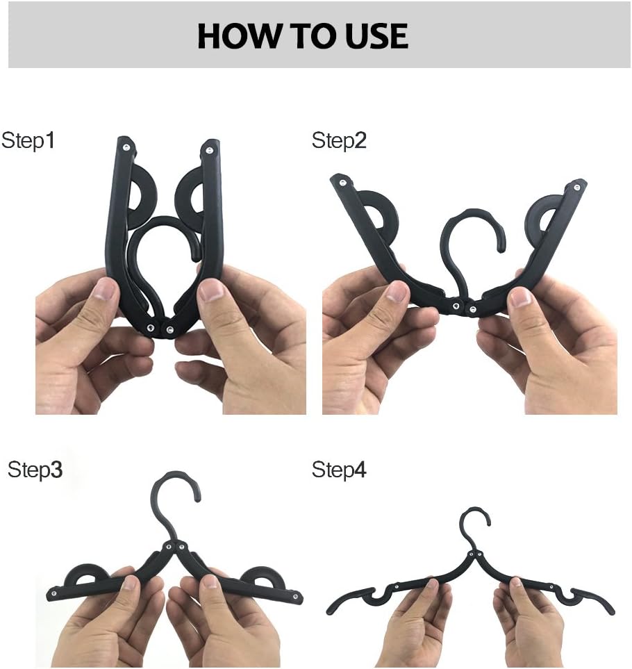 Folding Travel Hangers 12 Pack - Portable Cruise Essentials - Lightweight Collapsible Clothes Hangers for Travel Accessories - Image 5