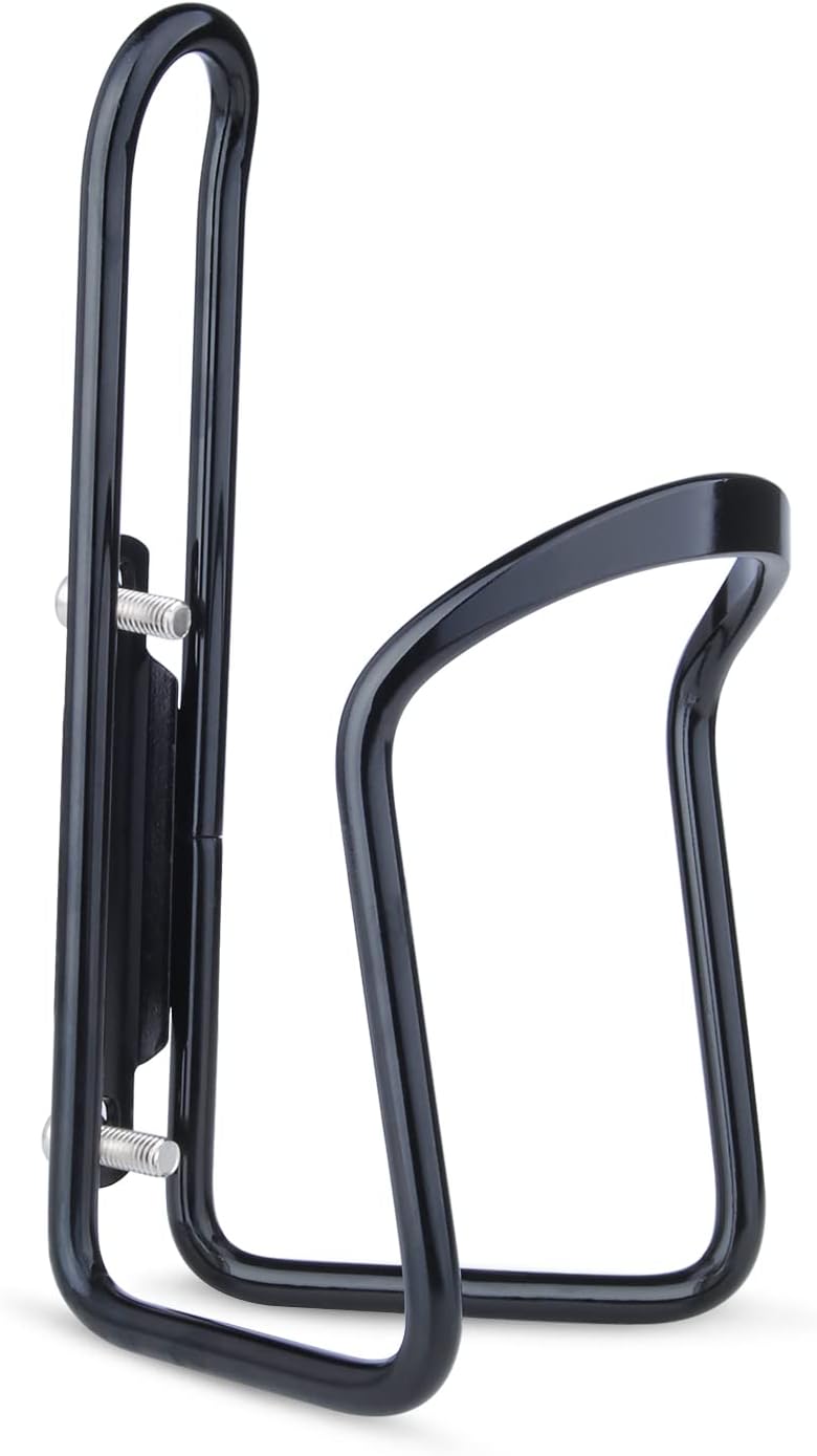 Aluminium Bicycle Water Bottle Cage Universal 70-76mm Mount Lightweight Black with Screws - Image 1