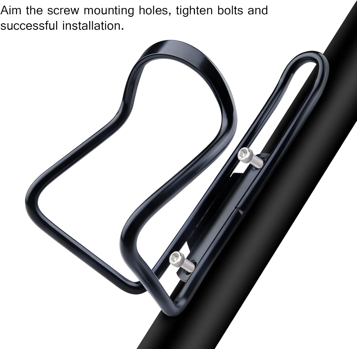 Aluminium Bicycle Water Bottle Cage Universal 70-76mm Mount Lightweight Black with Screws - Image 5