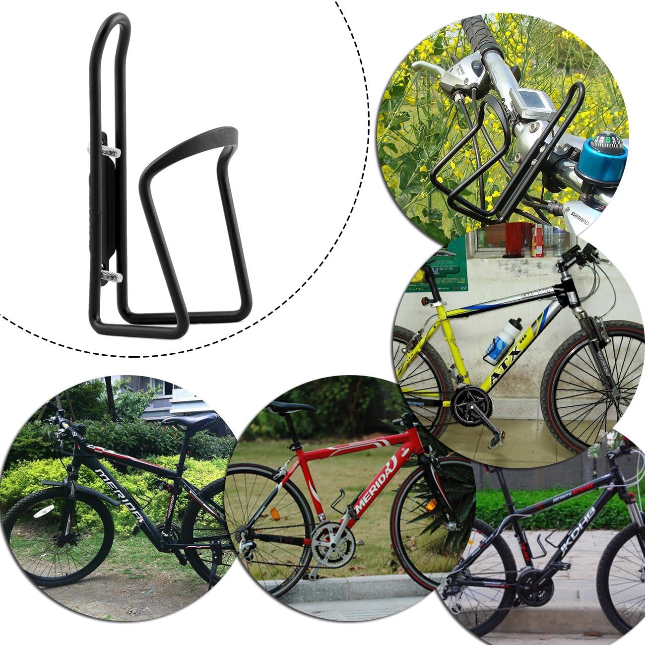 Aluminium Bicycle Water Bottle Cage Universal 70-76mm Mount Lightweight Black with Screws - Image 7