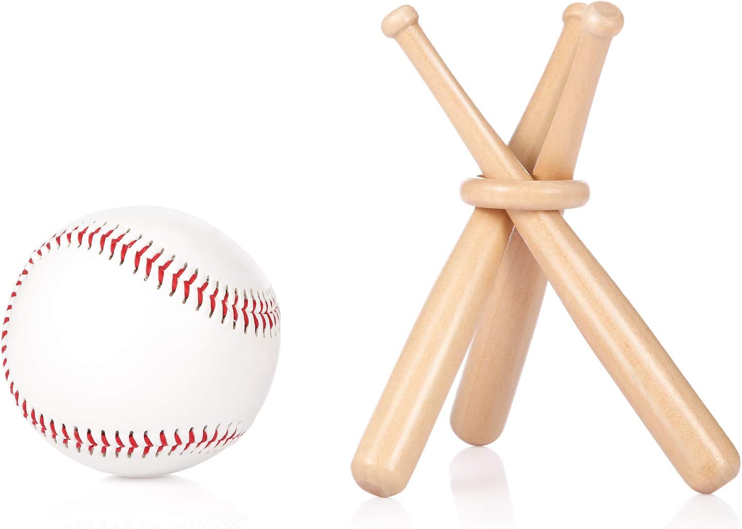 Baseball Ring Holder Stand - Natural Wood Finish - Bat Display Stand - Baseball Gift - Sports Decor - Wooden Display Rack - Ideal for Collectors & Enthusiasts - Perfect for Showrooms & Home Decor - Image 1