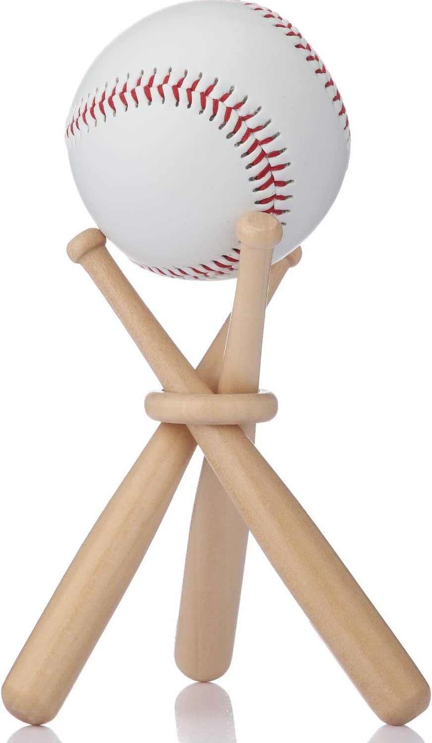 Baseball Ring Holder Stand - Natural Wood Finish - Bat Display Stand - Baseball Gift - Sports Decor - Wooden Display Rack - Ideal for Collectors & Enthusiasts - Perfect for Showrooms & Home Decor - Image 3