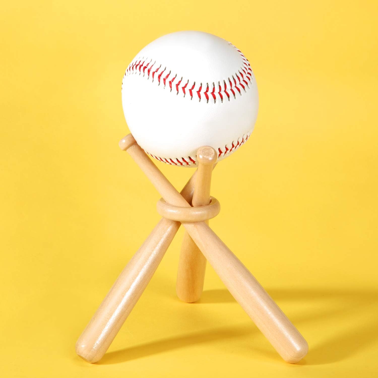 Baseball Ring Holder Stand - Natural Wood Finish - Bat Display Stand - Baseball Gift - Sports Decor - Wooden Display Rack - Ideal for Collectors & Enthusiasts - Perfect for Showrooms & Home Decor - Image 4