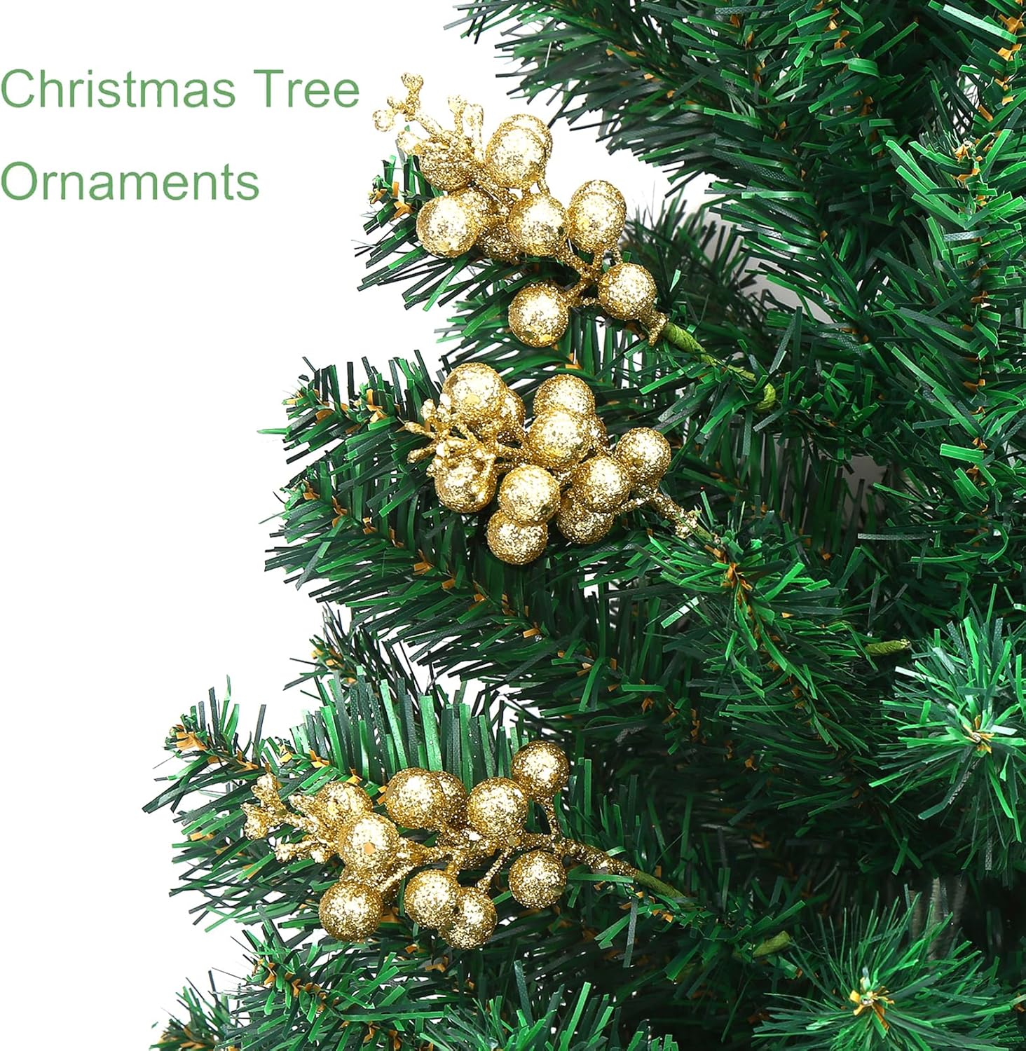20 Gold Glitter Berry Ornaments Christmas Tree Decorations Artificial Xmas Tree Filler DIY Wreath Festive Home Decor - Image 4