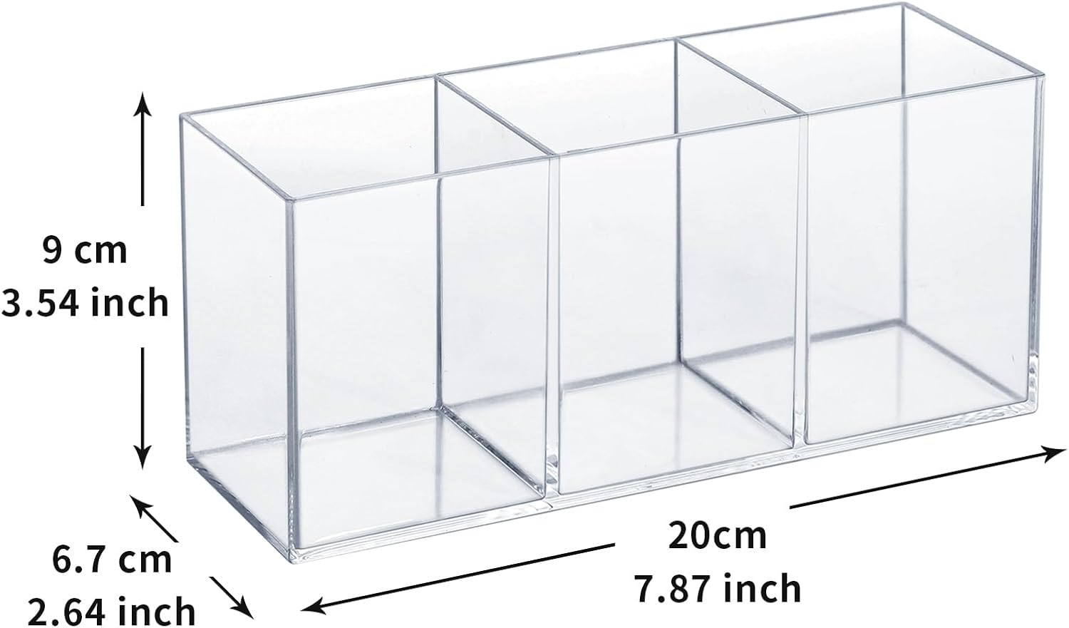 Transparent Pen Holder Desk Organizer - Pencil Marker Paperclip Storage Container - Plastic Stationery Organiser for Office Bedroom Bathroom - Image 2
