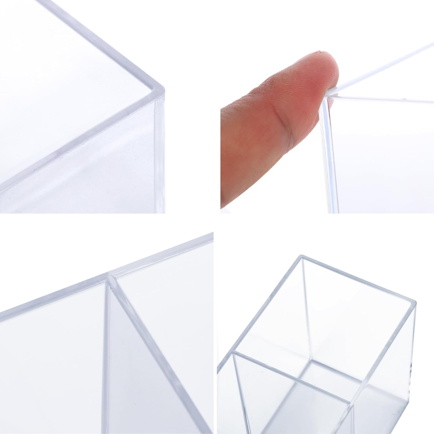 Transparent Pen Holder Desk Organizer - Pencil Marker Paperclip Storage Container - Plastic Stationery Organiser for Office Bedroom Bathroom - Image 3
