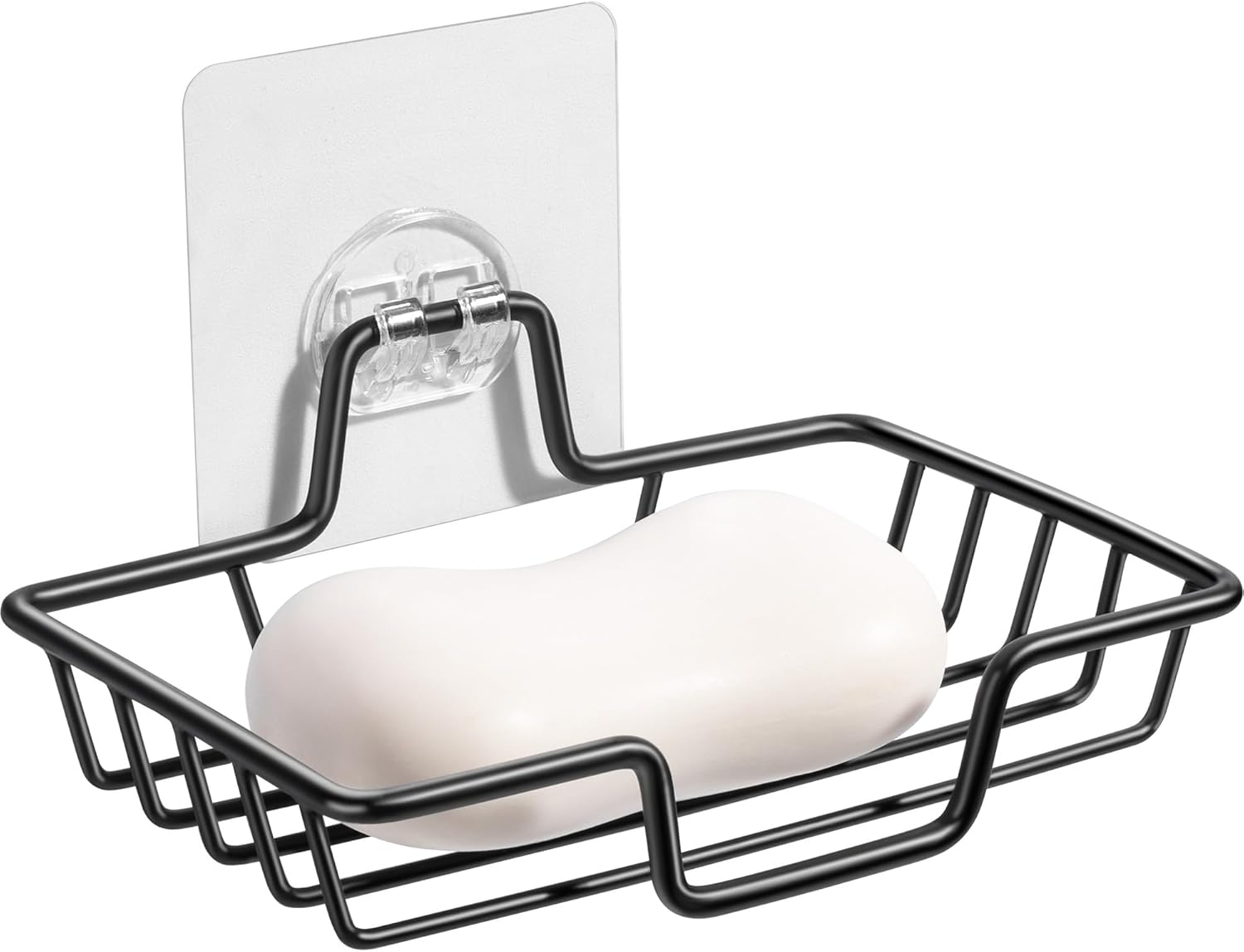 Adhesive Soap Dish for Shower & Bathroom - Stainless Steel - Black - 1 Piece - Image 1