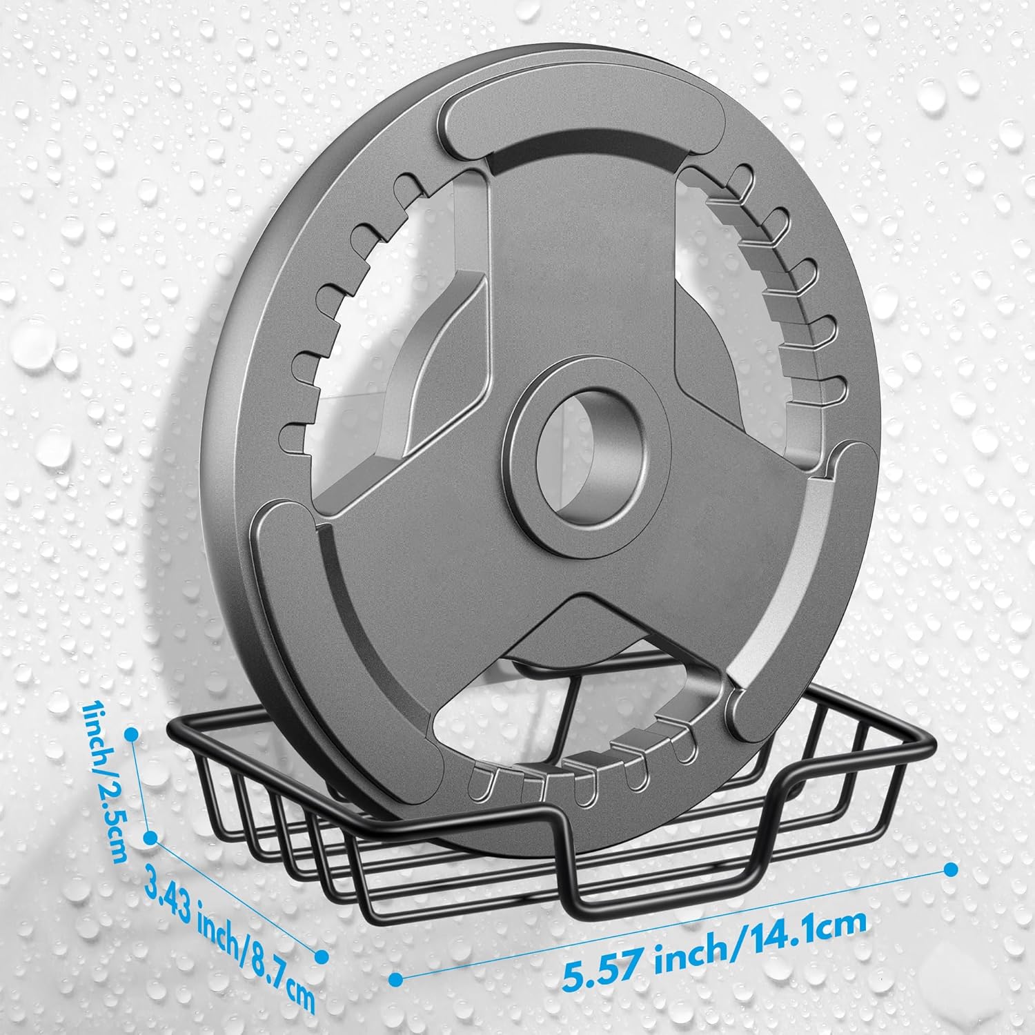 Adhesive Soap Dish for Shower & Bathroom - Stainless Steel - Black - 1 Piece - Image 5