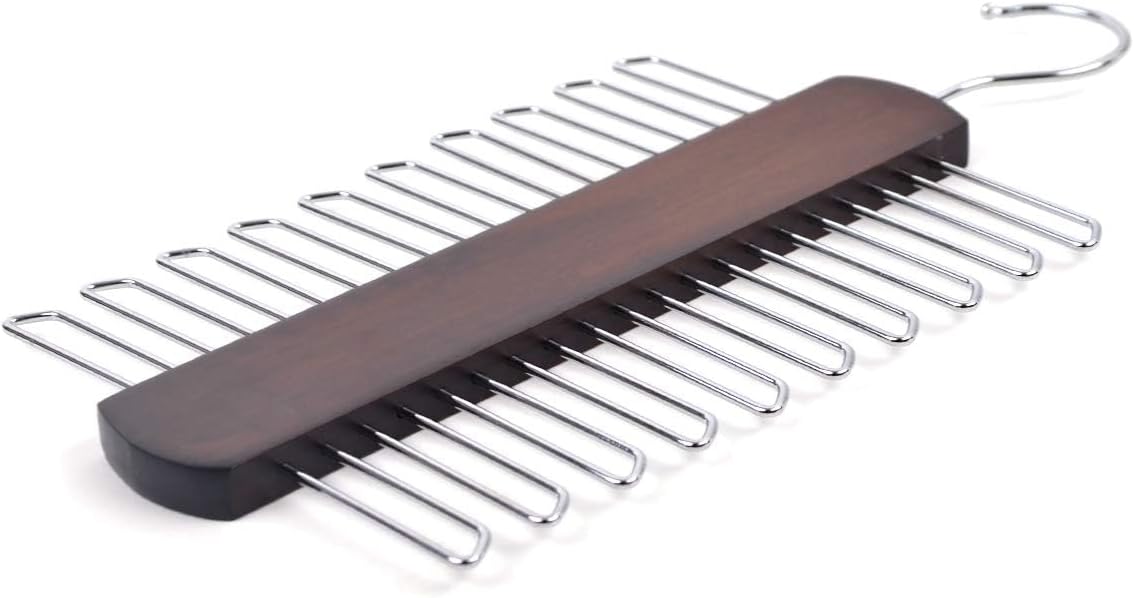 Wooden Belt and Scarf Hanger - Keep Wardrobe Organized & Tidy - Anti-Slip & Scratch-Resistant Storage - 1 Piece - Image 5