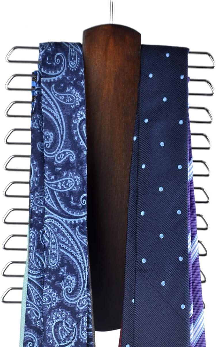 Wooden Belt and Scarf Hanger - Keep Wardrobe Organized & Tidy - Anti-Slip & Scratch-Resistant Storage - 1 Piece - Image 6