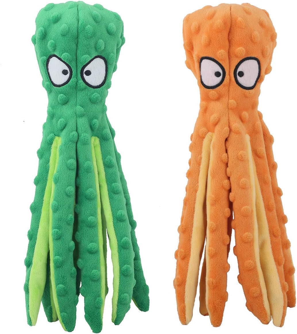 2-Pack Squeaky Plush Dog Toys for Chewers Puppy Teething Durable Interactive Chew Toys for Small Medium Large Dogs Training and Boredom Relief - Image 1