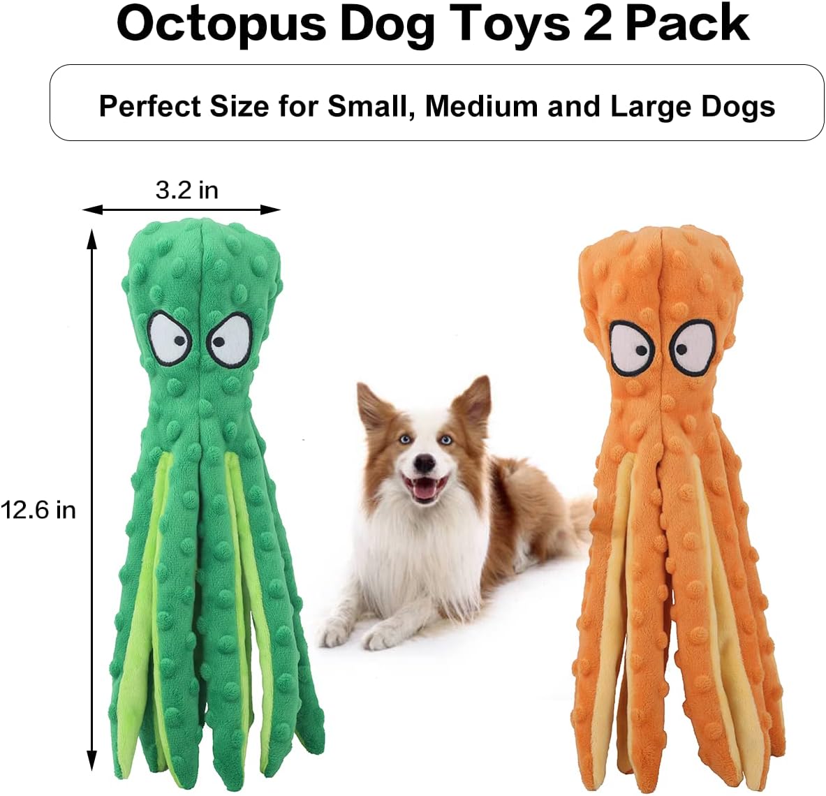 2-Pack Squeaky Plush Dog Toys for Chewers Puppy Teething Durable Interactive Chew Toys for Small Medium Large Dogs Training and Boredom Relief - Image 6