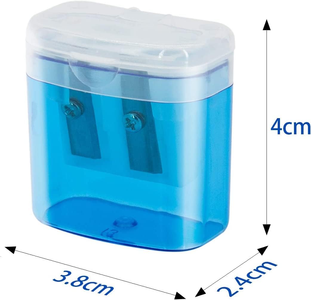 24 Pack Kids Pencil Sharpeners Small Handheld Dual Hole with Lid for Children Students - Image 4