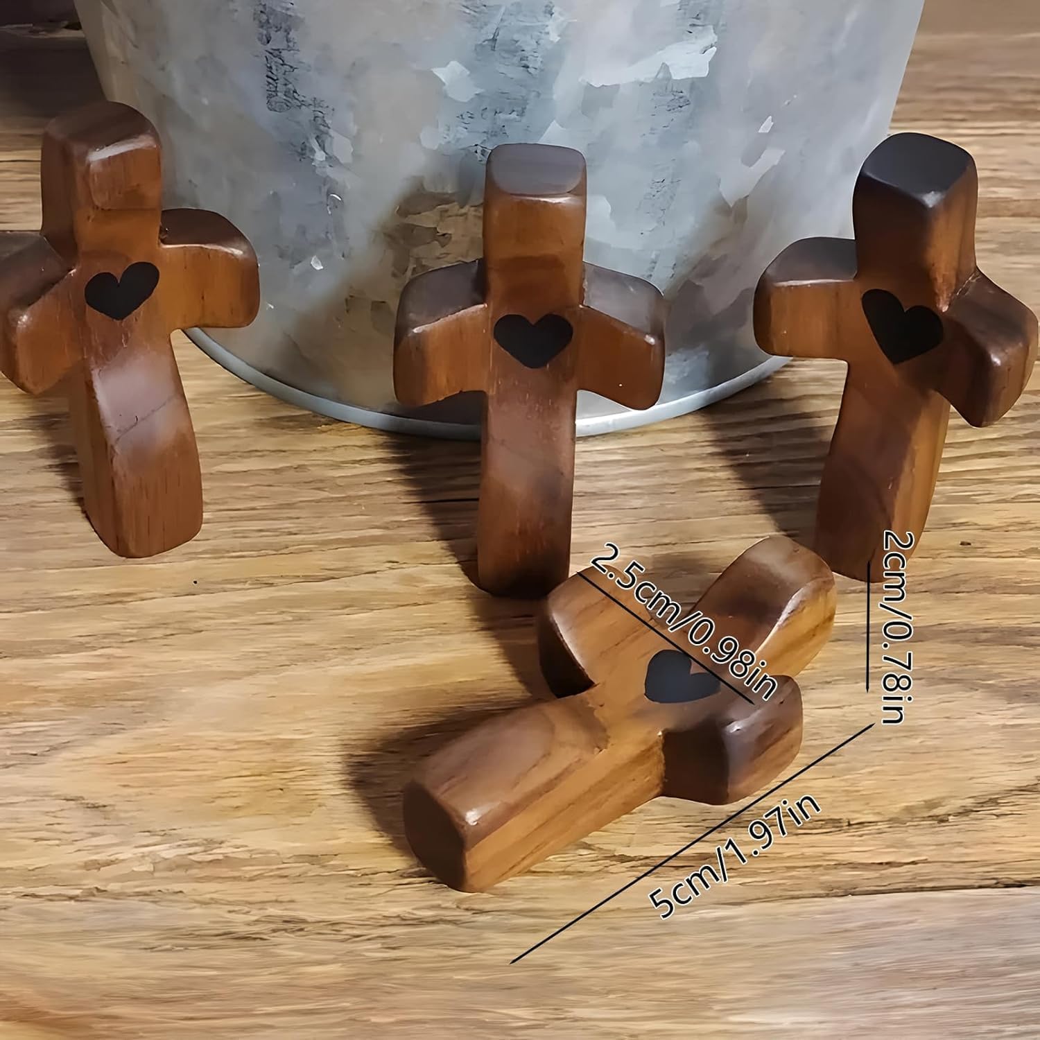 Black Cross Ornaments Set of 5 Wooden Cross Crafts Perfect Gift Idea - Image 2