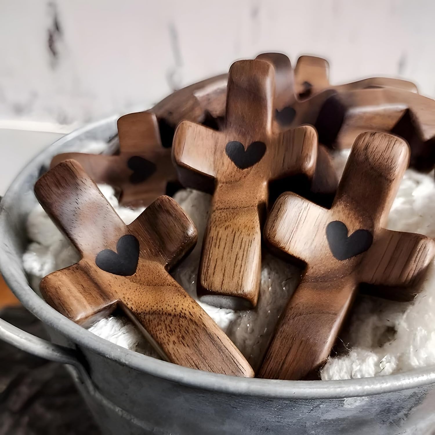 Black Cross Ornaments Set of 5 Wooden Cross Crafts Perfect Gift Idea - Image 6