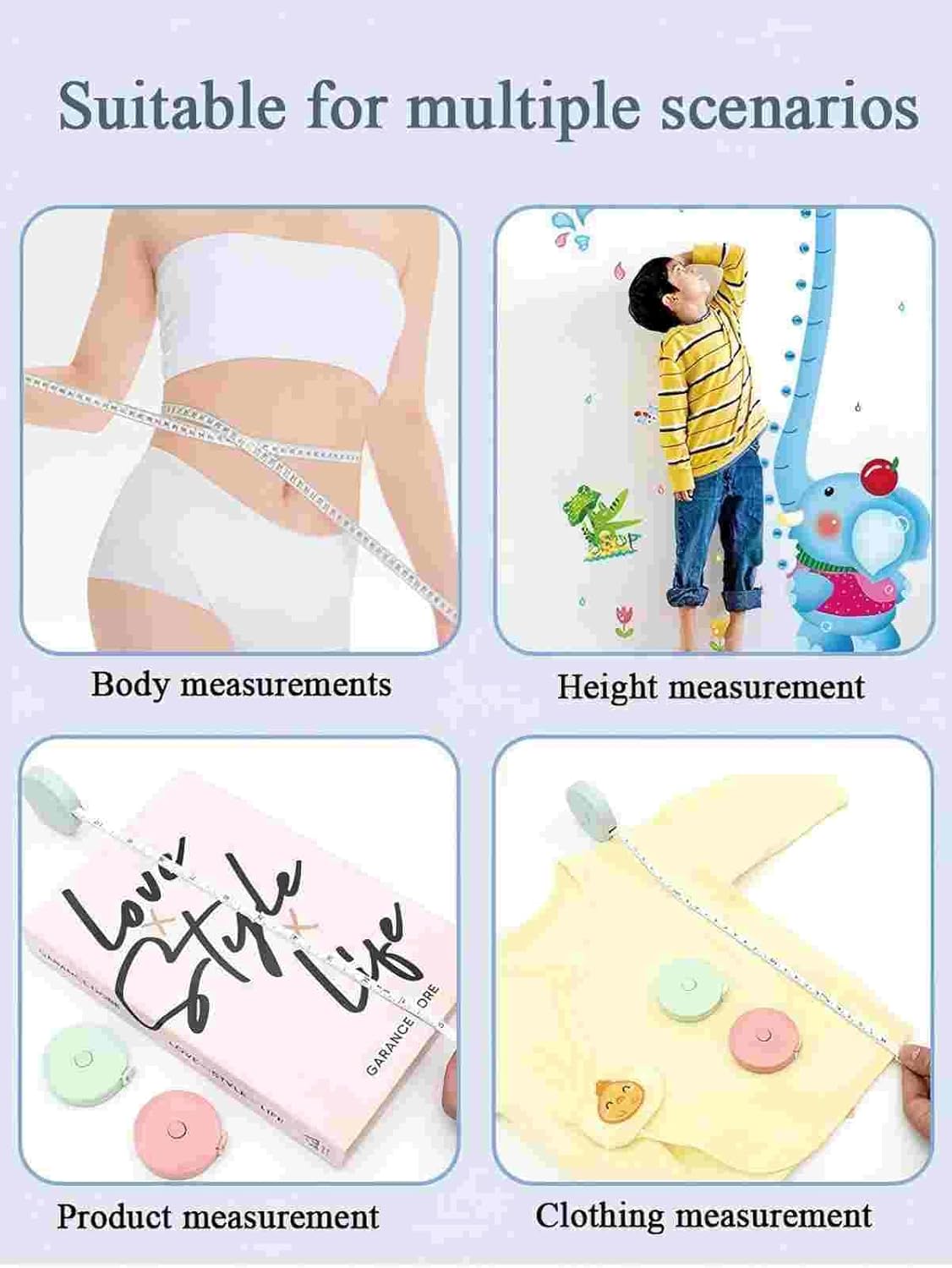 3 Pack Retractable Measuring Tape 150cm Double Sided Flexible for Body Measurements Sewing and Crafts - Image 7
