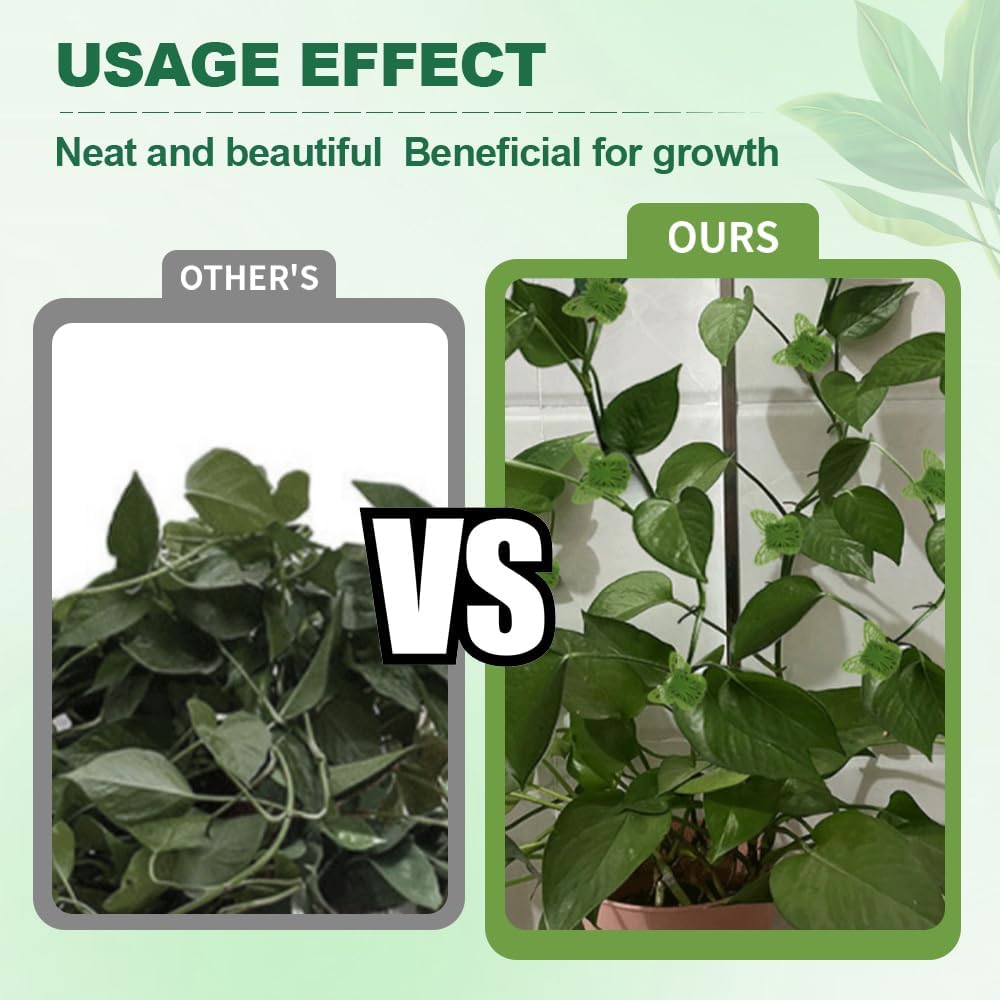 30 Green Butterfly Leaf Plant Clips Invisible Wall Plant Support Hooks Vinyl Cross Brackets for Indoor Outdoor Climbing Plants - Image 4