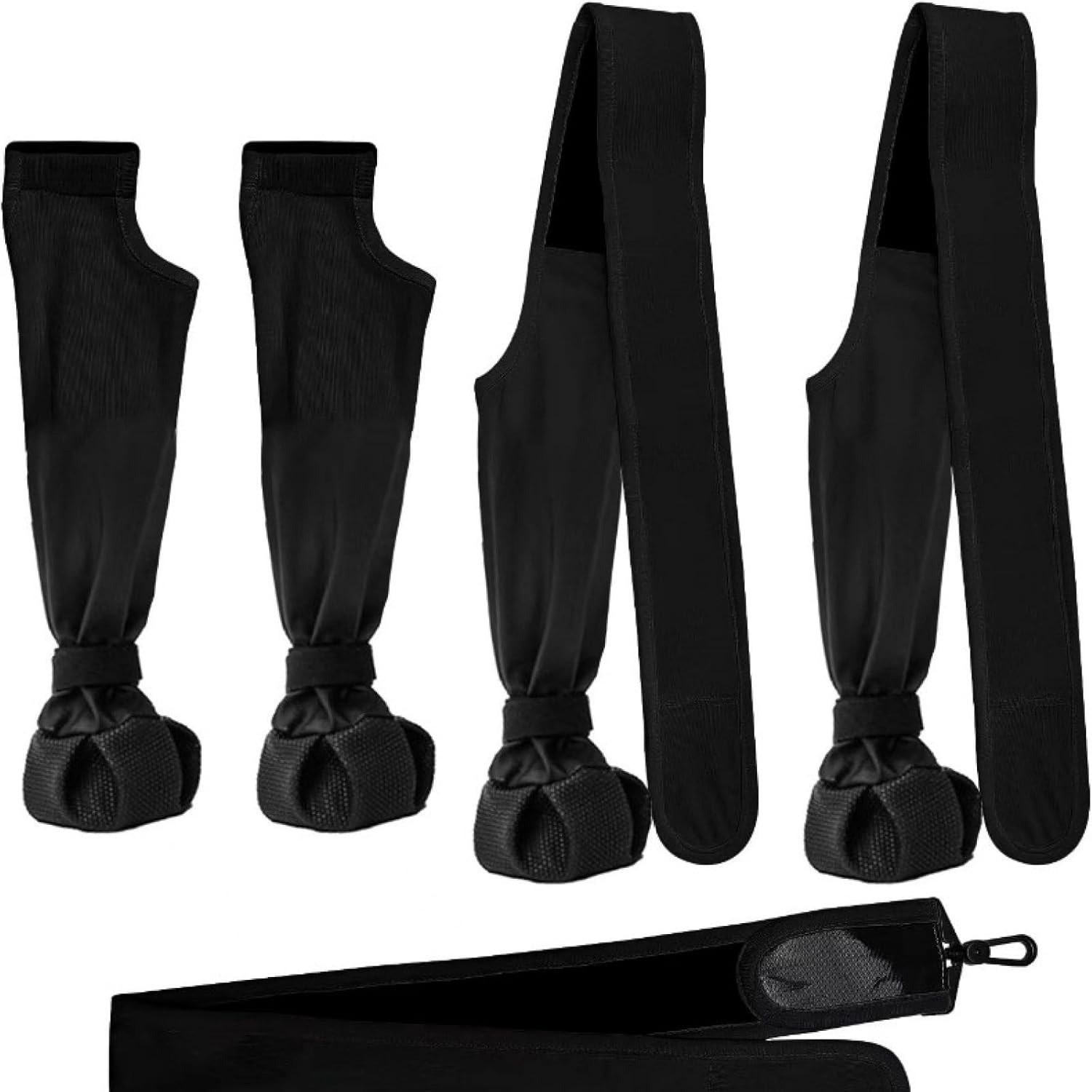 Dog Boots with Straps - Black High Anti-Slip Waterproof Dog Shoes Adjustable Straps Winter Snow Rain Protection Paw Boots for Dogs - Image 5