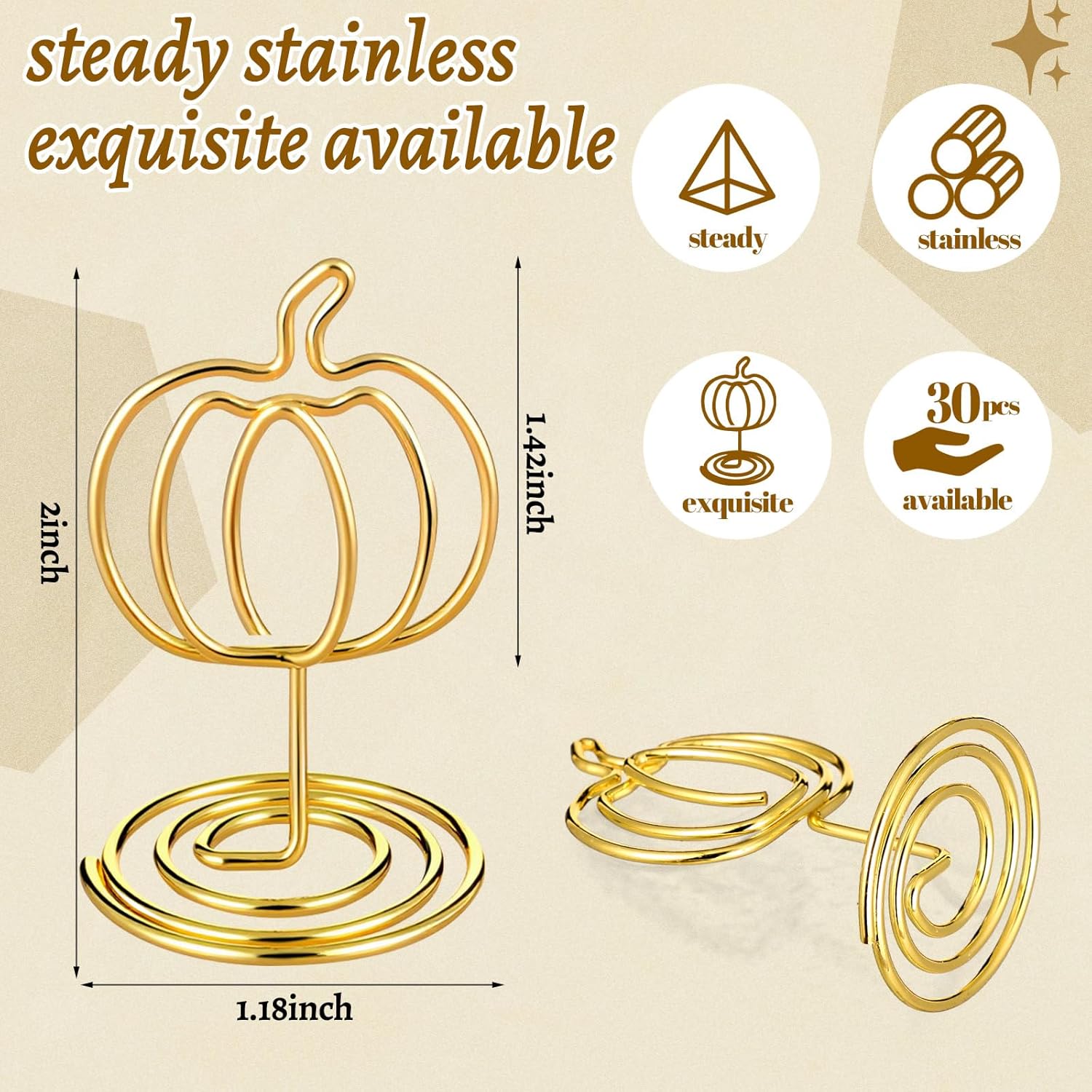 30 Pack Gold Pumpkin Table Decorations 5cm - Autumn Festival Ornaments - Image 2