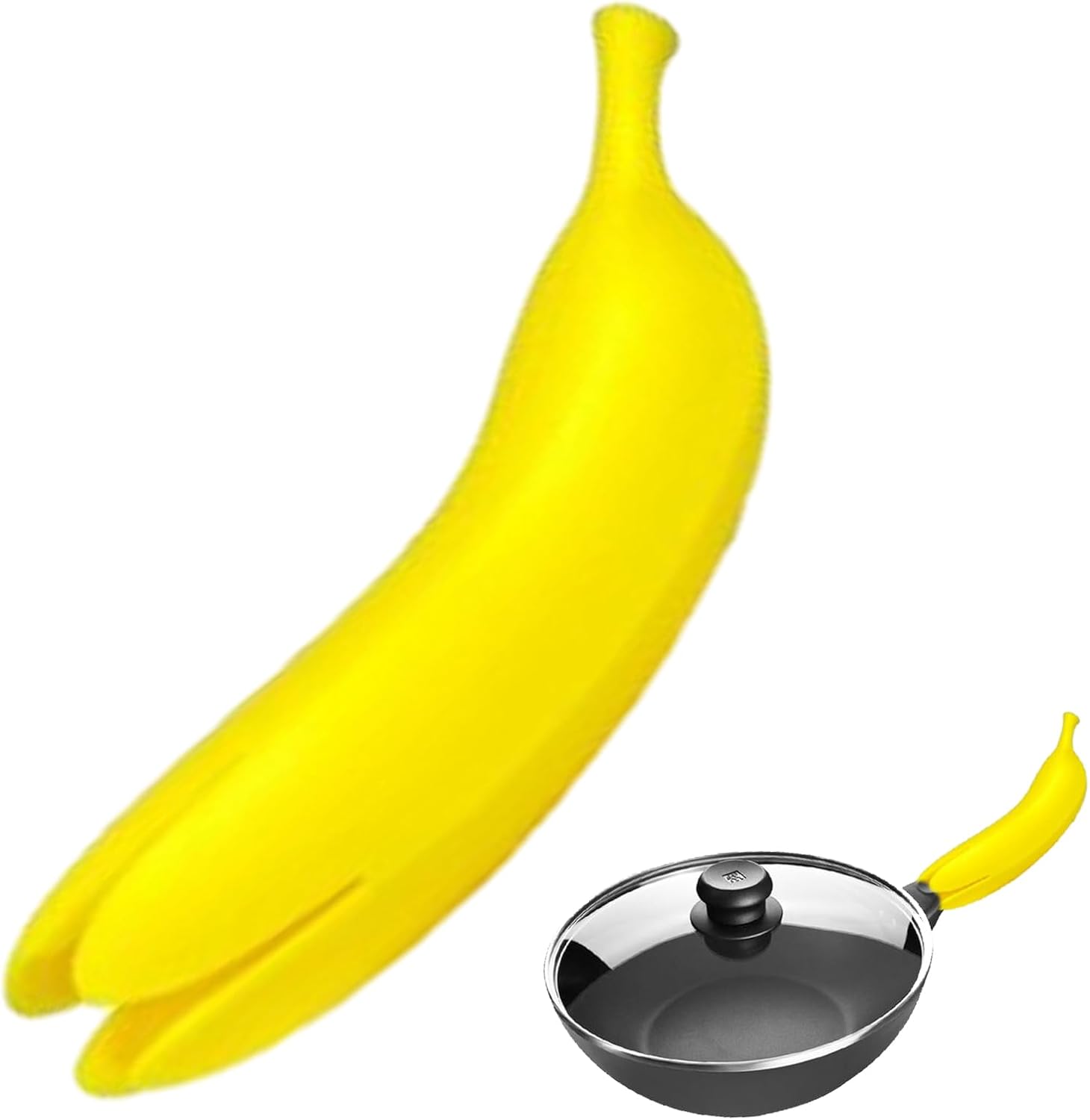 Yellow Banana Shaped Silicone Oven Mitts 1 Piece Heat Resistant Up to 240°C Scratch Resistant Suitable for Cast Iron Cookware Pans Dishwasher Safe - Image 1