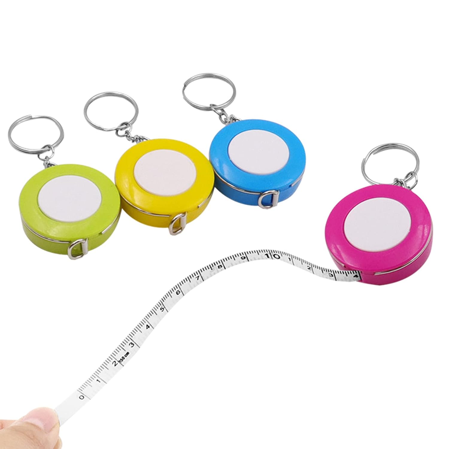 4 Pack Double-Sided Measuring Tape 60 Inch 1.5m Retractable Soft Portable with Keychain for Tailors and Seamstresses - Image 1