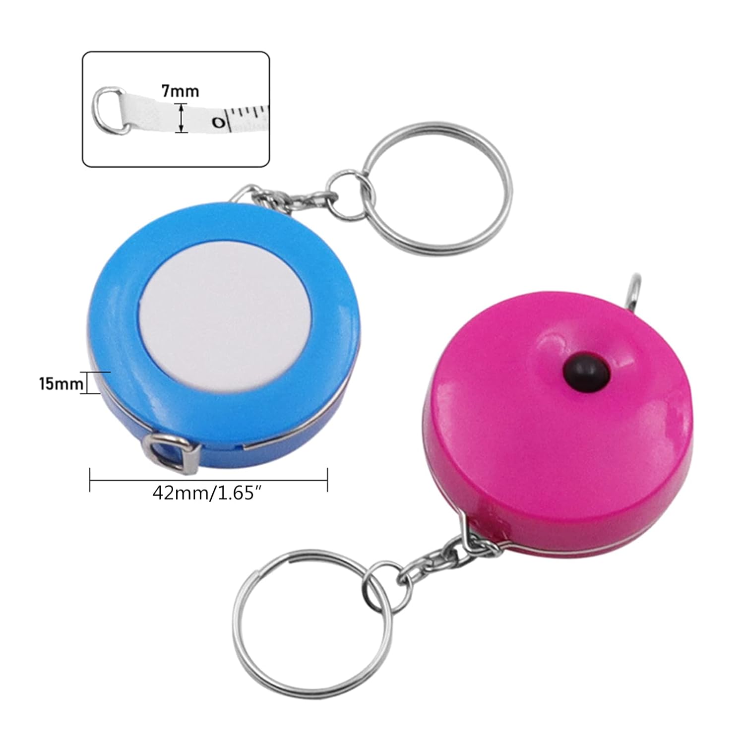 4 Pack Double-Sided Measuring Tape 60 Inch 1.5m Retractable Soft Portable with Keychain for Tailors and Seamstresses - Image 3