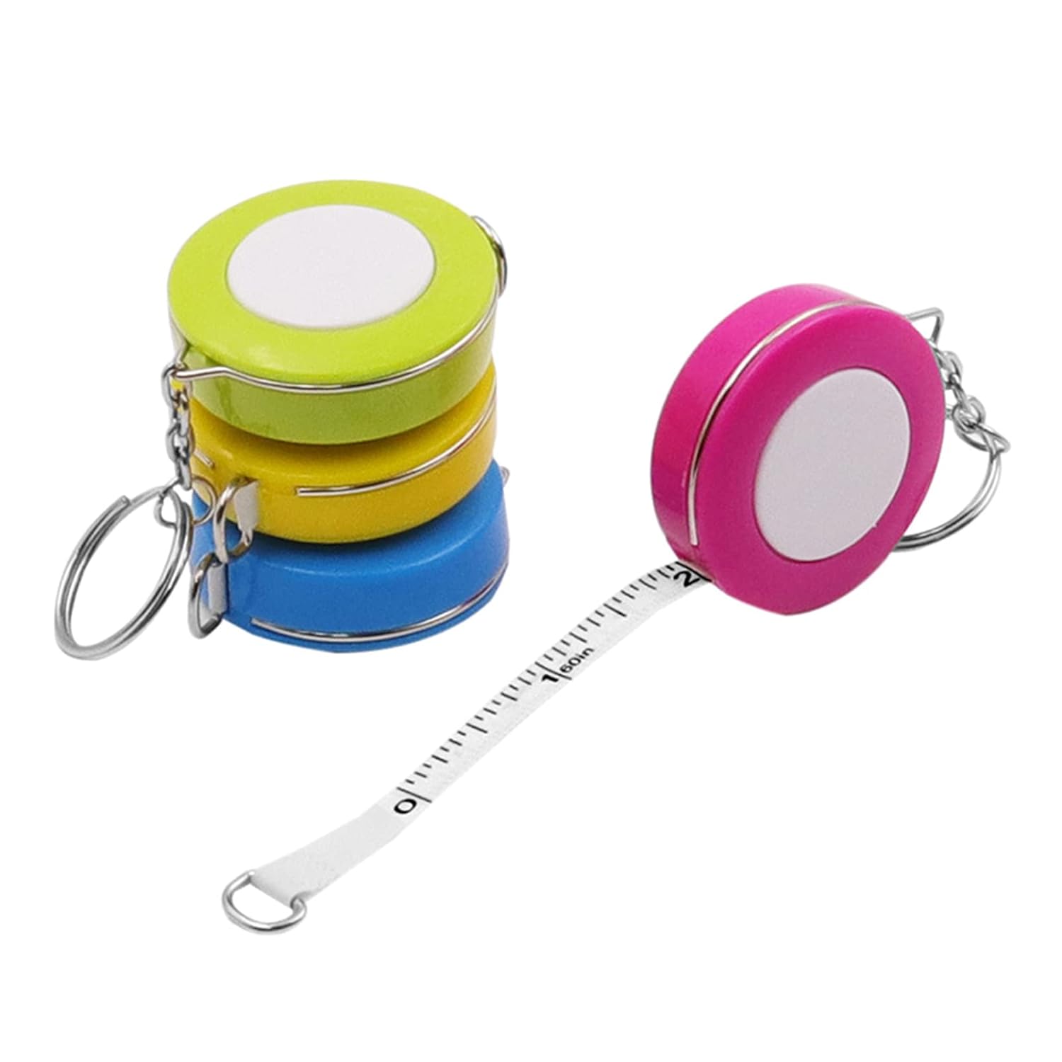 4 Pack Double-Sided Measuring Tape 60 Inch 1.5m Retractable Soft Portable with Keychain for Tailors and Seamstresses - Image 6