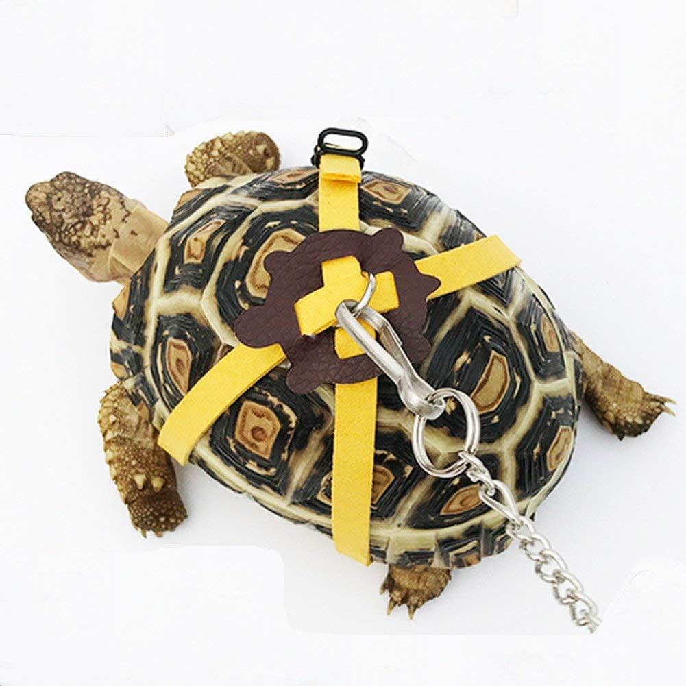 Yellow Turtle Harness Medium Size No Bell with Walking and Chest Straps Turtle Accessories for Turtles and Sea Turtles - Image 1