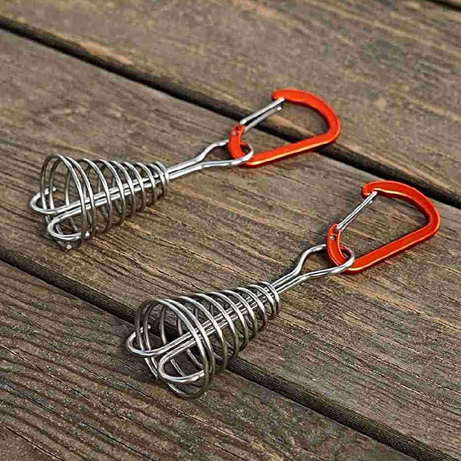 10 Pack Tent Pegs Aluminium Alloy Visgraat Shaped Windproof Octopus Tenthorns with Spring Clips Portable Rope Anchors for Camping Tents - Image 5