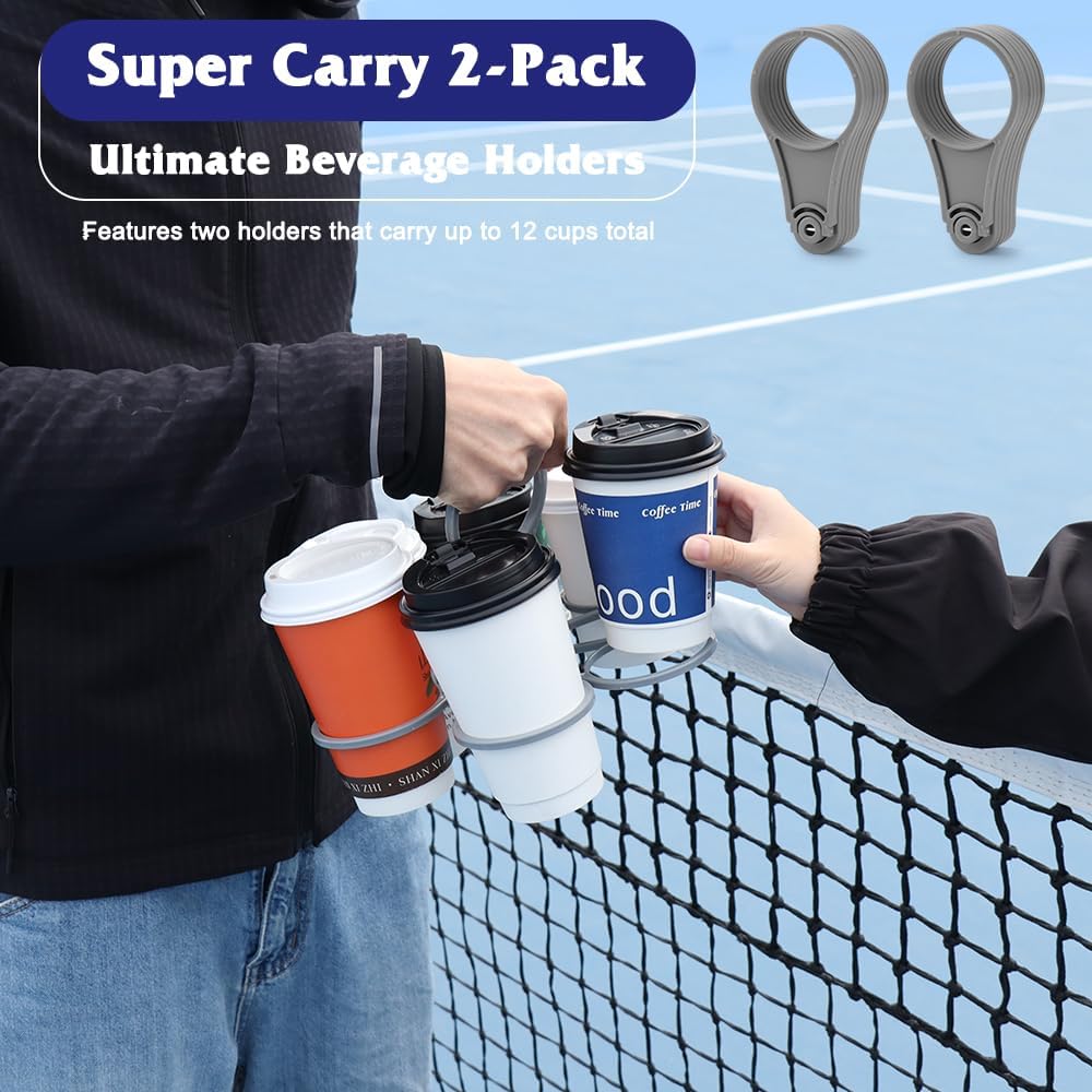 Foldable Drink Holder - 6-Cup Beverage Carrier/Storage Box - 2 Pack - Grey - Collapsible Cup Holder for Coffee/Soft Drinks/Pints/Beer - Portable Sturdy Durable Reusable - Ideal for Festivals Sports Events Concerts - Image 2