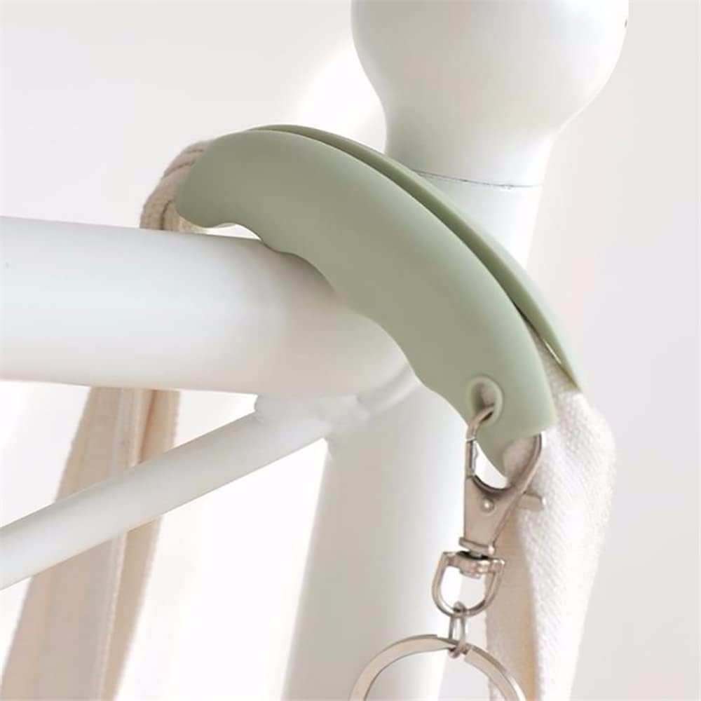 3-Piece Shopping Bag Handles Set - Blue Green Pink - Soft Padded Silicone Grips with Keyhole - Anti-Slip Comfortable Kitchen Gadget for Easy Shopping - Image 5