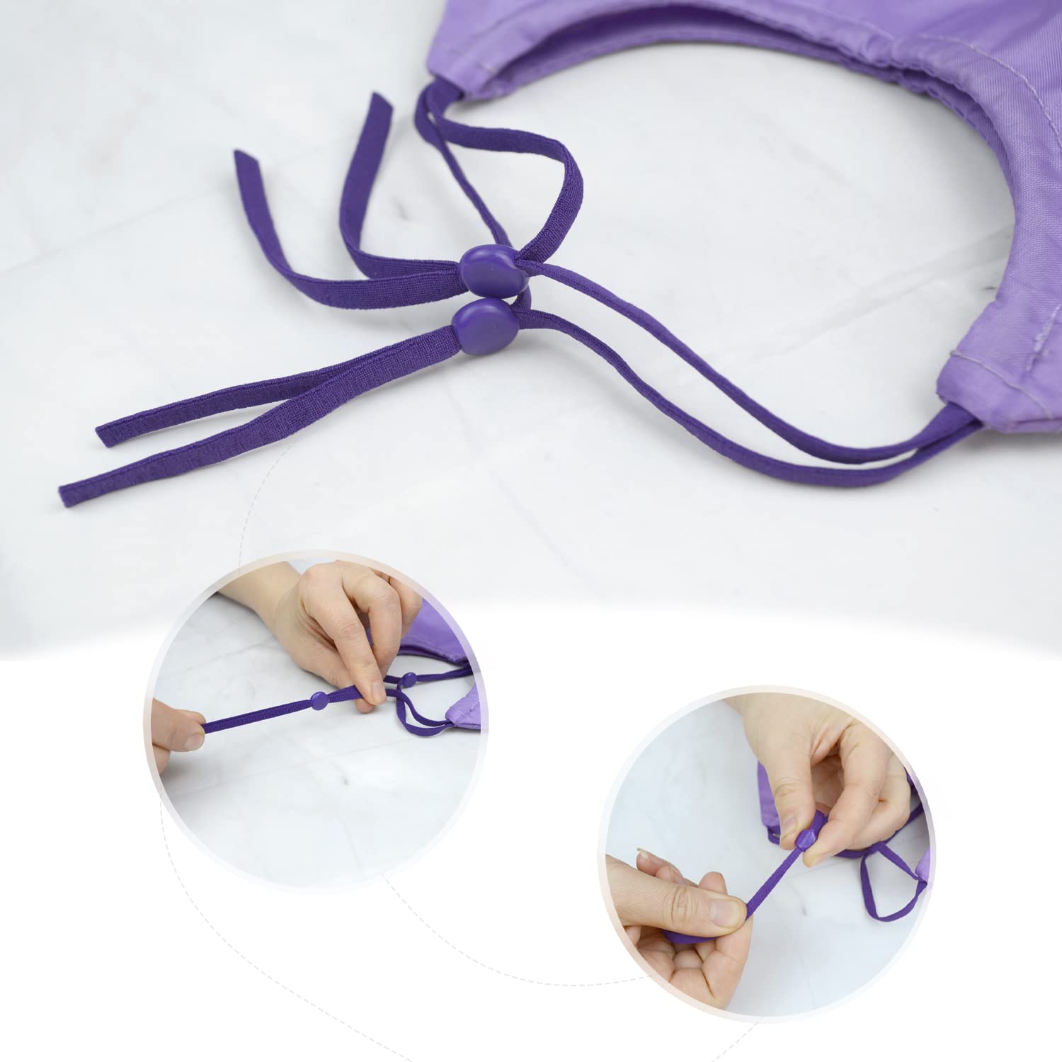 2 Pack Purple Waterproof Cat Shower Caps - Pet Ear Protection Covers for Bathing Rain - Water and Moisture Resistant Cat Ear Caps - Image 3