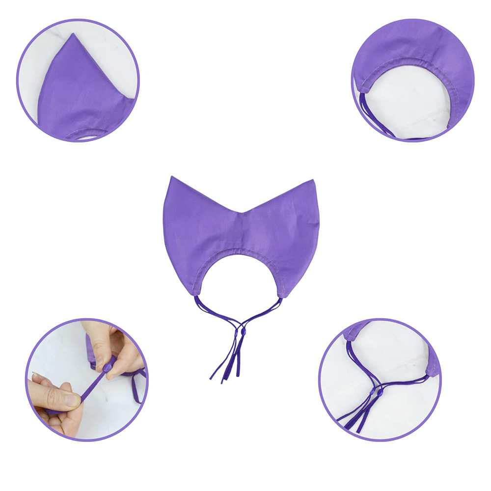 2 Pack Purple Waterproof Cat Shower Caps - Pet Ear Protection Covers for Bathing Rain - Water and Moisture Resistant Cat Ear Caps - Image 5