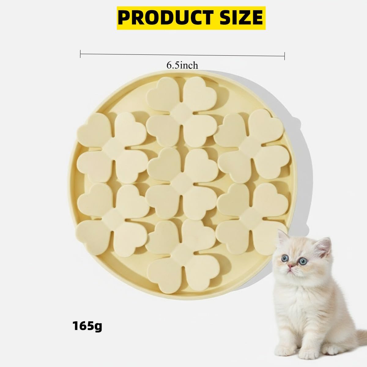 Slow Feeder Bowl for Cats and Dogs Yellow Anti-Choking Educational Pet Toy BPA-Free Silicone Bowl for Fast Eaters - Image 6
