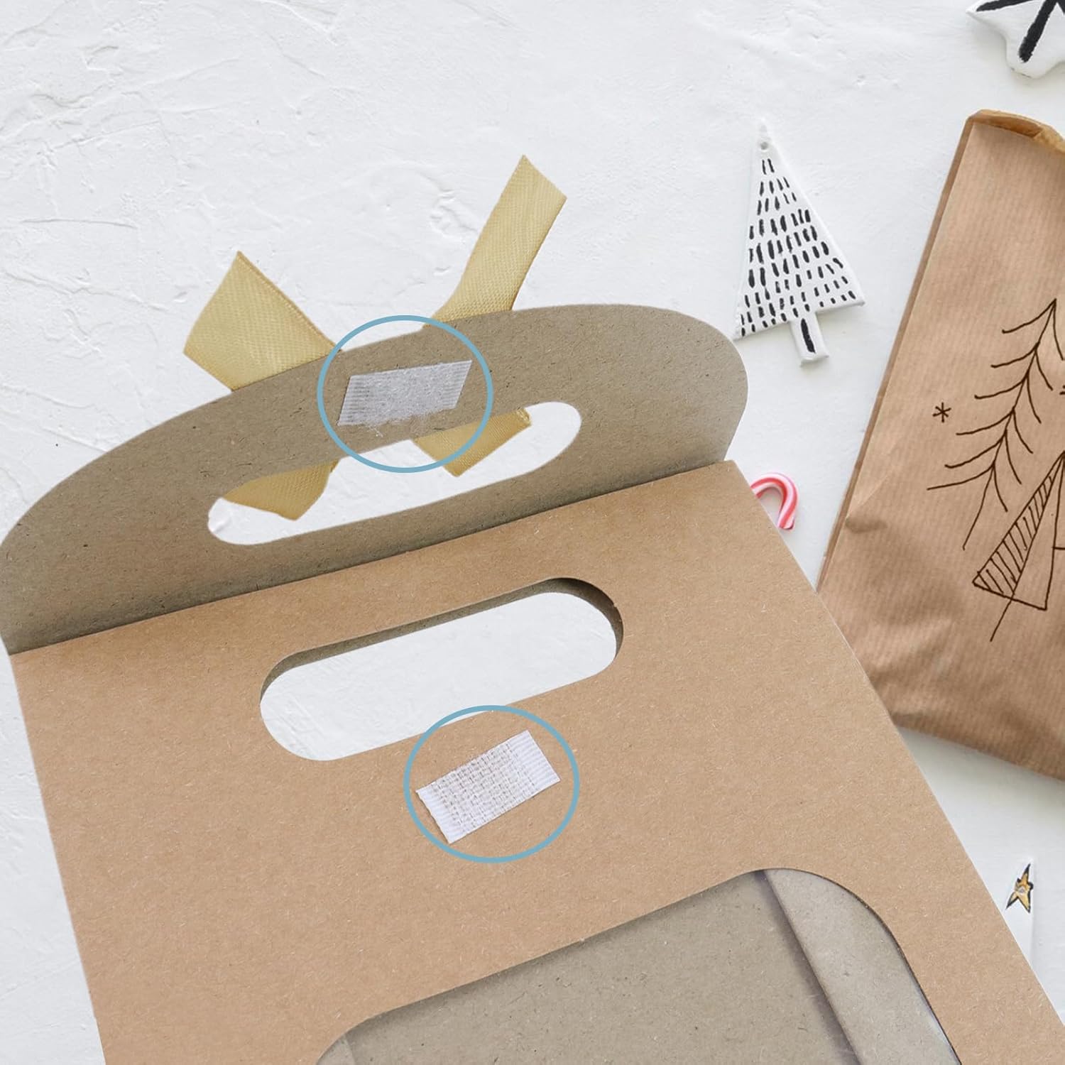 Brown Kraft Paper Gift Bags with Window and Handles 12 Pack Stand Up for Candy Cookies Weddings Parties - Image 3