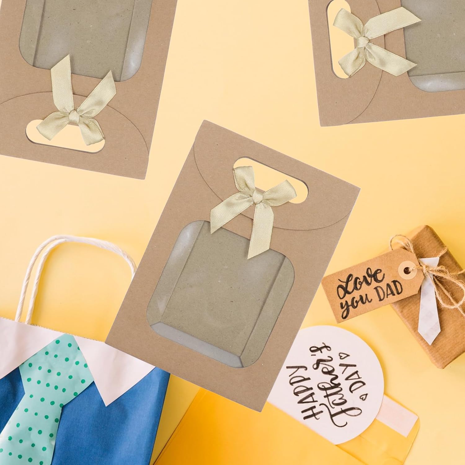 Brown Kraft Paper Gift Bags with Window and Handles 12 Pack Stand Up for Candy Cookies Weddings Parties - Image 8