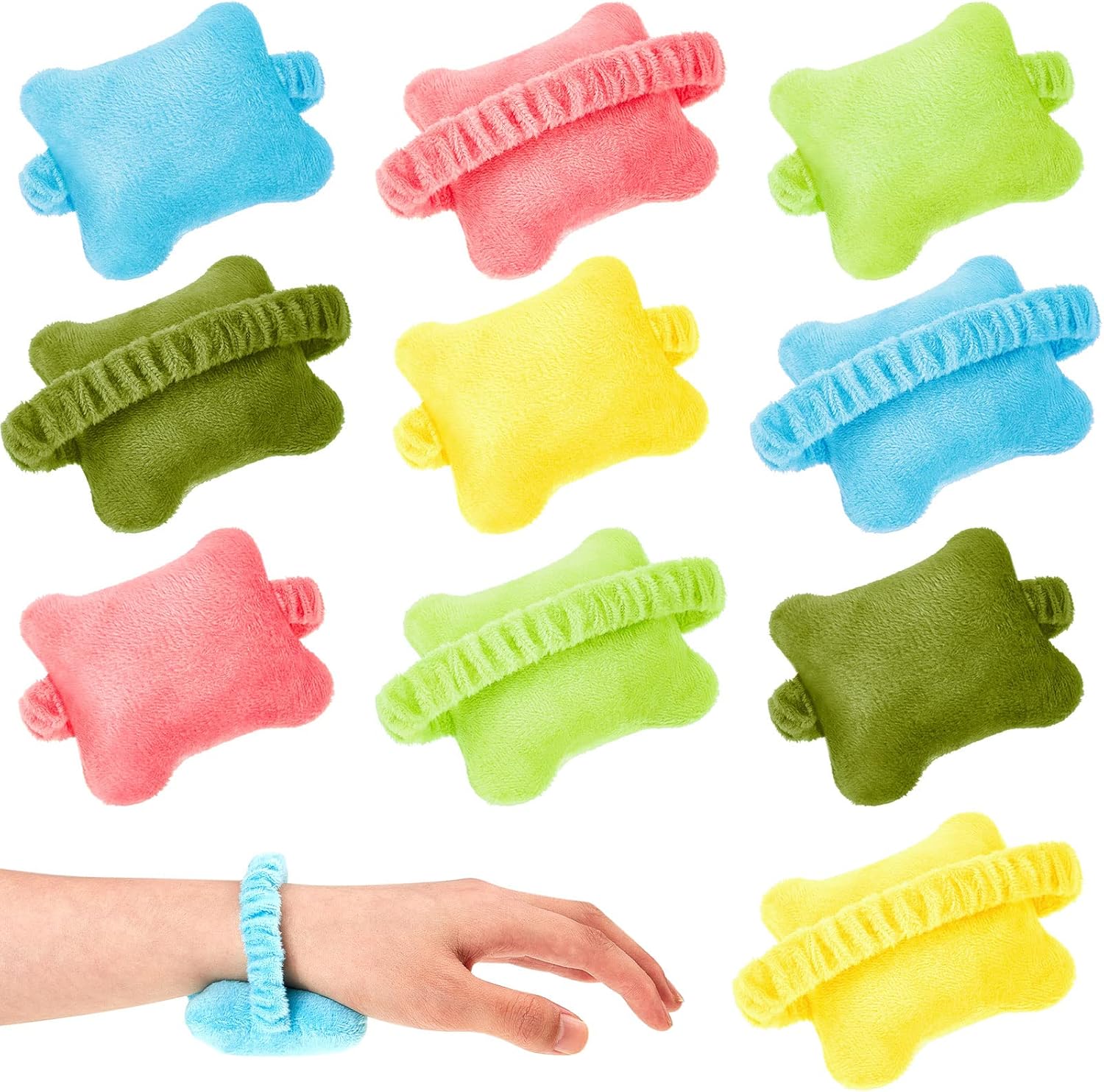10-Pack Portable Ergonomic Wrist Rest for Typing Keyboard Computer Use Plush Material Curved Design - Image 1