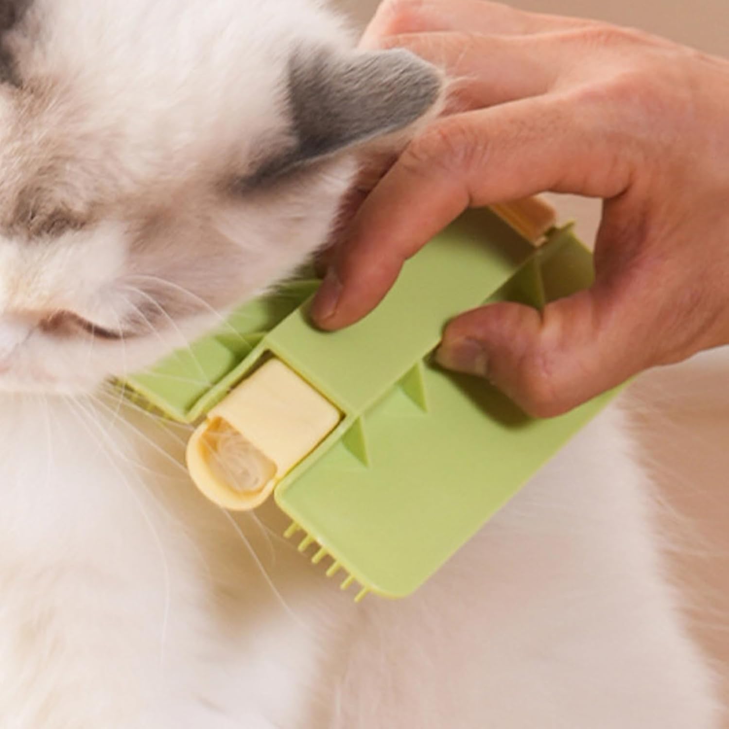Cat Corner Brush Self-Adhesive - 1 Piece Green - Cat Massage Grooming Tool Wall Mounted Corner Hair Remover for Pet Fur Care - Image 3