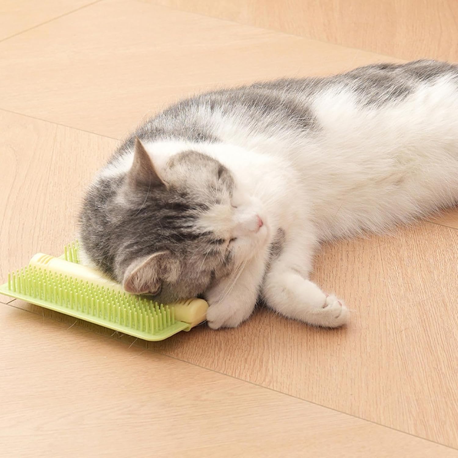 Cat Corner Brush Self-Adhesive - 1 Piece Green - Cat Massage Grooming Tool Wall Mounted Corner Hair Remover for Pet Fur Care - Image 8