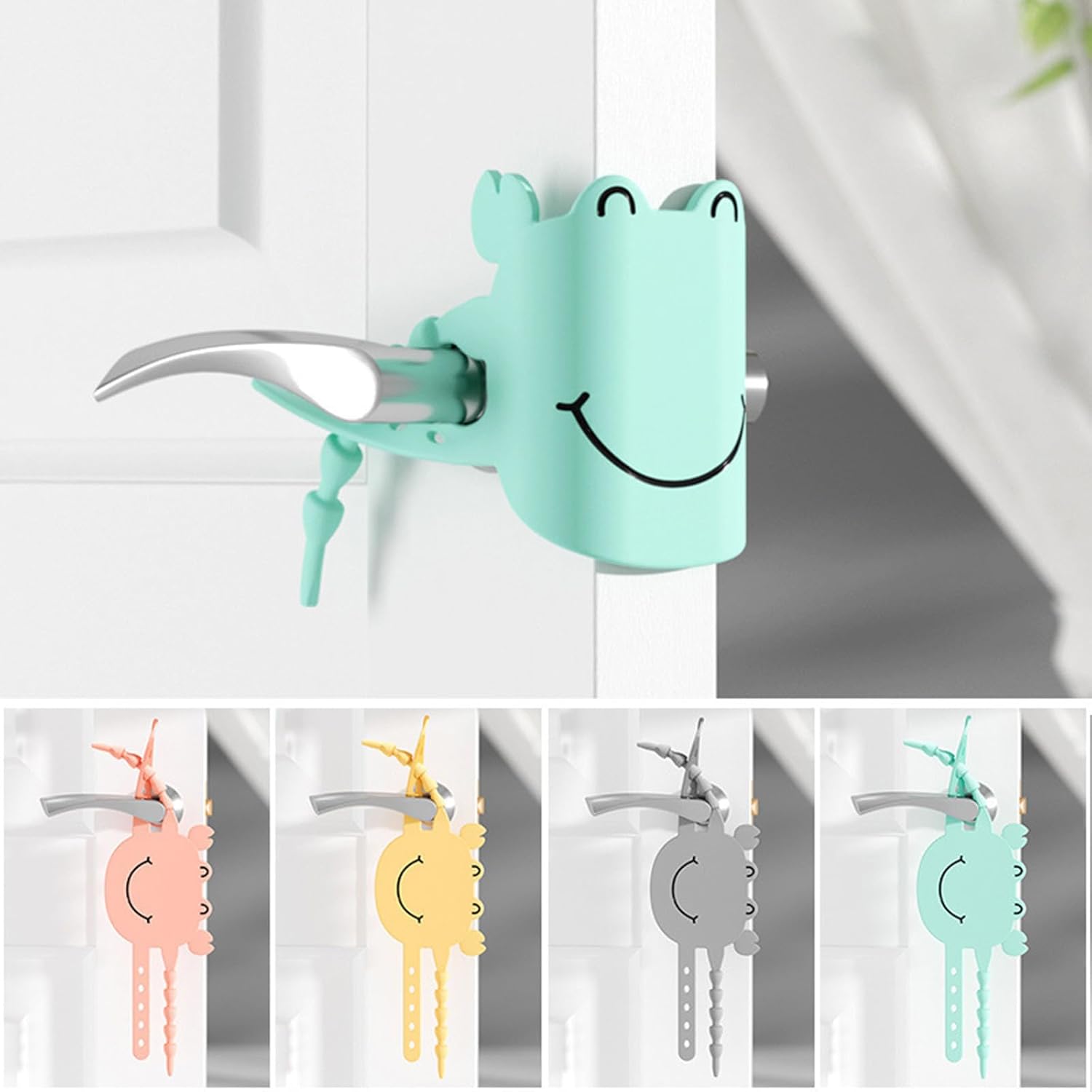 4 Pack Door Stoppers Door Security Door Closing Damper Anti Bang Silent Door Closer Silicone Decorative Sound Reduction Flexible Adjustable for Light Sleepers - Image 1