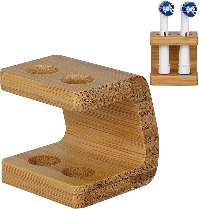 Bamboo Toothbrush Holder Organizer Set of 1 - Keep Bathroom Tidy & Hygienic - Stylish Sustainable Storage Solution - Image 1