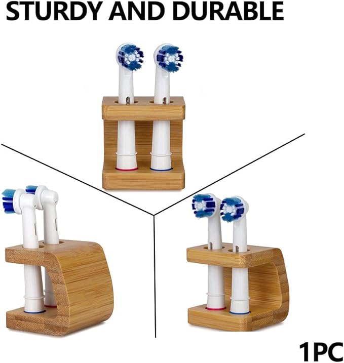 Bamboo Toothbrush Holder Organizer Set of 1 - Keep Bathroom Tidy & Hygienic - Stylish Sustainable Storage Solution - Image 6