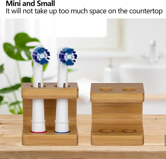 Bamboo Toothbrush Holder Organizer Set of 1 - Keep Bathroom Tidy & Hygienic - Stylish Sustainable Storage Solution - Image 7
