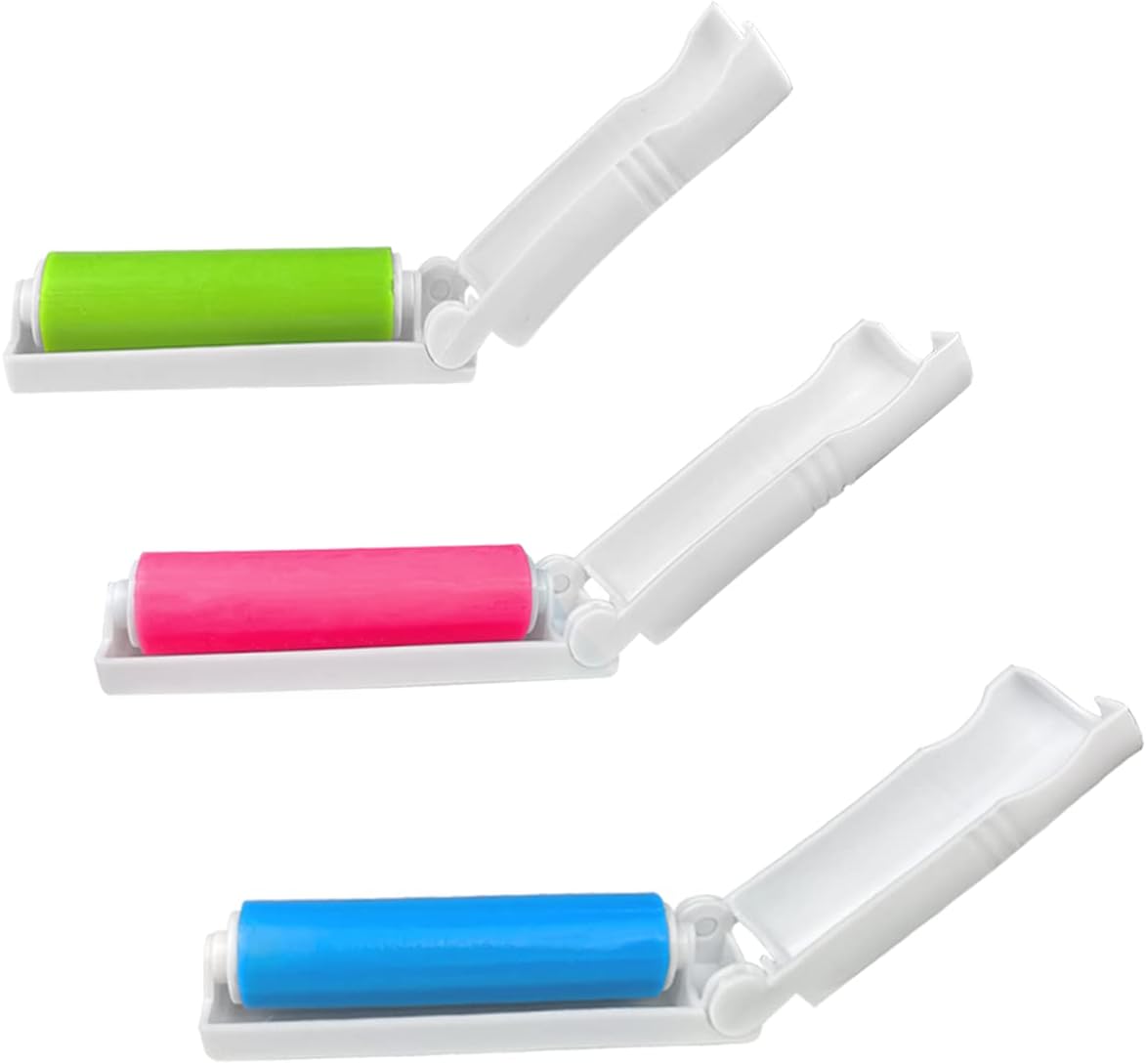 3 Pack Reusable Washable Silicone Pet Hair Remover Roller for Clothes Furniture Carpets - Effective Lint and Fur Removal Tool - Image 1