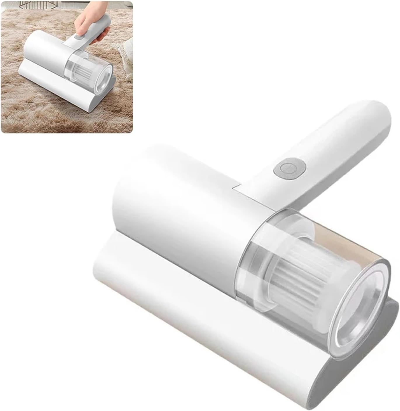 1200mAh Cordless Handheld Vacuum Cleaner White Compact Portable for Mattress Pillow Clothes Sofa Carpet Cleaning - Image 2