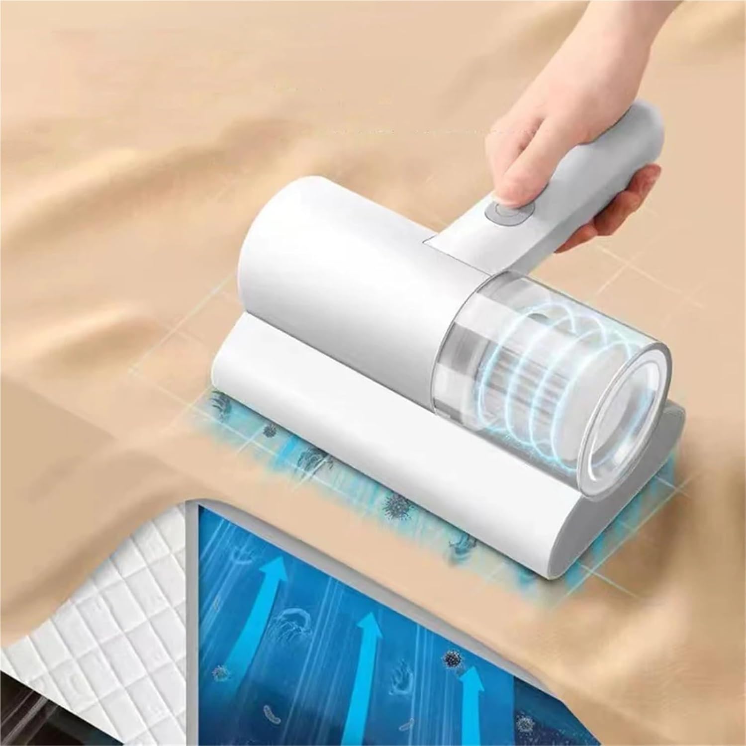 1200mAh Cordless Handheld Vacuum Cleaner White Compact Portable for Mattress Pillow Clothes Sofa Carpet Cleaning - Image 4