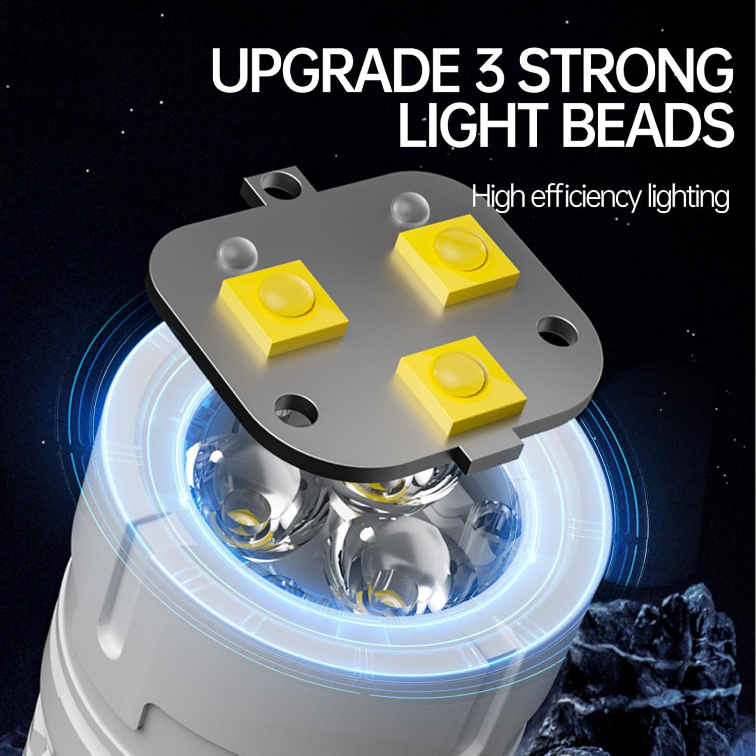 Rechargeable LED Torch - White - 1 Piece - Lightweight Portable Flashlight for Camping Backpacking Hiking - Image 2