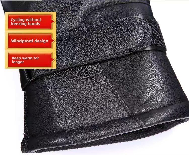 Men's Black Winter Gloves Thick Fleece Lined Warm for Outdoor Cycling Skiing - Image 6