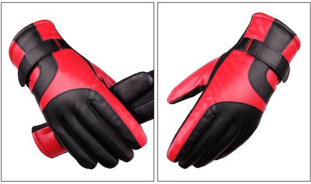 Men's Red Winter Gloves Thick Fleece Warmth for Outdoor Cycling Skiing - Image 2