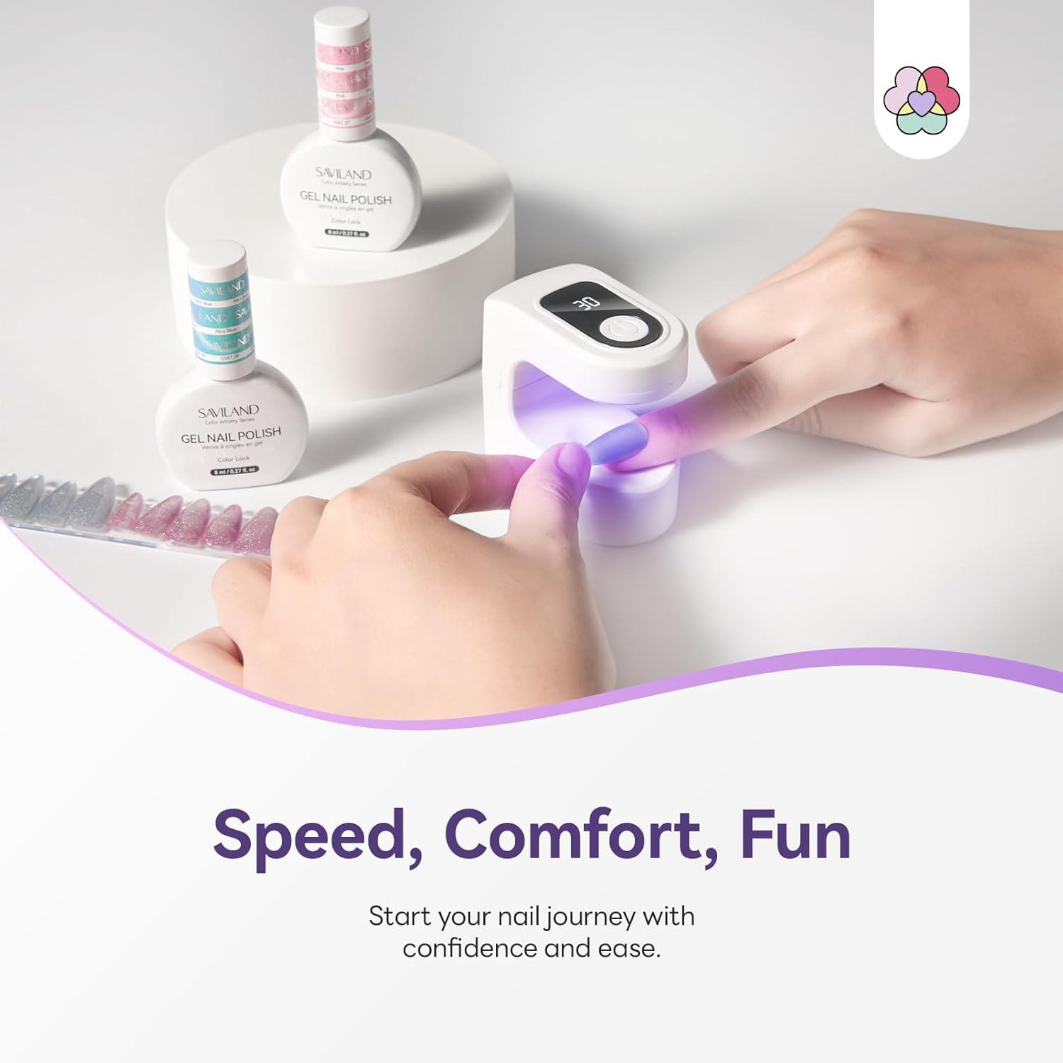 LED UV Nail Lamp with Timer and Display Multi-color Gel Nail Dryer for Gel Polish - Image 3